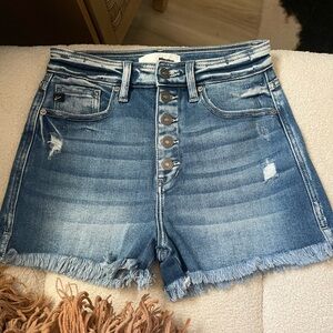 KanCan Blue Distressed Jean Shorts